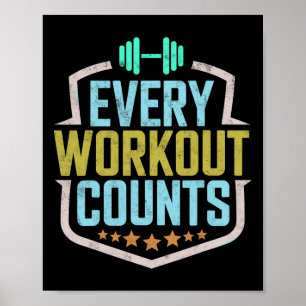 Elke training telt grappige sportschool Gezegden g Poster