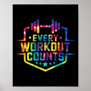 Elke training telt grappige sportschool Gezegden g Poster