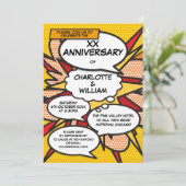 Elke trouwdag leuk retro stripboek kaart (Staand voorkant)