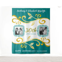 Elke trouwdag Voeg uw foto's toe Teal Goud