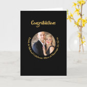 Elke trouwdag zwart goud marmer FOTO Kaart (Gele Bloem)