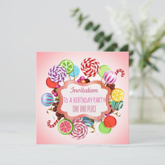 Elke uitnodiging tot het Snoep van een evenement (Staand voorkant)