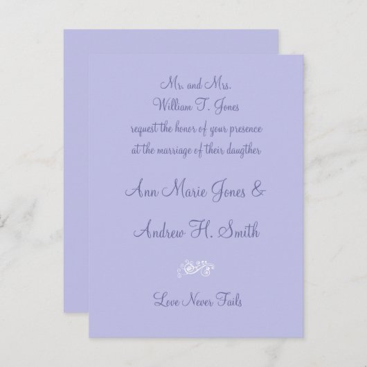 Elke uitnodiging voor het kleuren van Periwinkle B (Voorkant / Achterkant)