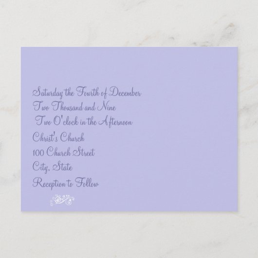 Elke uitnodiging voor het kleuren van Periwinkle B (Achterkant)