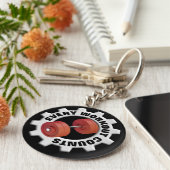 Elke uitvoerteller - Rode dubels Sleutelhanger (Zijkant)