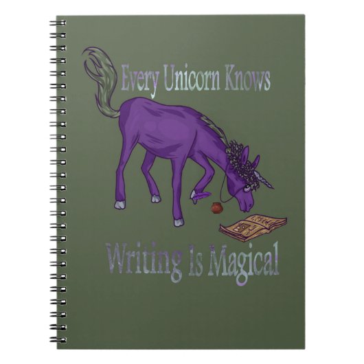 Elke Unicorn weet dat schrijven Magisch is Notitieboek (Voorkant)
