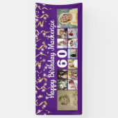 Elke verjaardag 12 Foto Gold Streamers - Aangepast Spandoek (Verticaal)