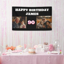 Elke Verjaardag 2 Foto Collage Goud Zwart