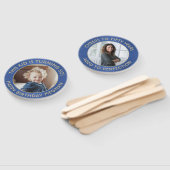 ELKE Verjaardag 2 foto's geborsteld blauw en goud  Handwaaier (Niet-gemonteerd)