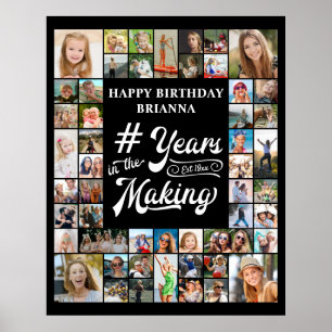 Elke Verjaardag 51 Foto Collage Jaar in de Maak Poster