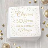 ELKE Verjaardag Cheers Elegant Wit en Goud Glitter Servet
