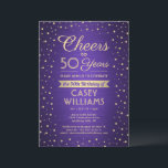 ELKE Verjaardag Cheers Geborsteld Paarse & Gouden  Kaart<br><div class="desc">Nodig familie en vrienden uit voor een elegante verjaardagsviering met aangepaste paarse en gouden feestuitnodigingen. Alle formuleringen op deze sjabloon (inclusief "Proost voor 50 jaar") zijn opgesteld voor een 50ste verjaardag, maar zijn eenvoudig te personaliseren voor elk jaar of type evenement. Het ontwerp is voorzien van moderne glittery confetti stippen...</div>