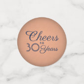 ELKE Verjaardag Cheers Marine Blauw & Koper Kleure Confetti (Kleine voorkant)