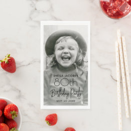 ELKE Verjaardag Chic Stijlvolle Typografie & Foto  Servet