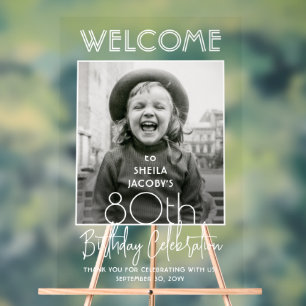 ELKE Verjaardag Chic Typografie Fotofeest Welkom Acryl Bord