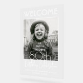 ELKE Verjaardag Chic Typografie Fotofeest Welkom Acryl Bord (Hoek)