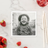 ELKE Verjaardag Chic White Typography & Photo Part Servet (Insitu)