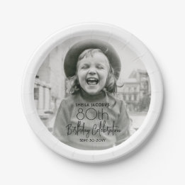 ELKE verjaardag chique stijlvolle typografie fotof Papieren Bordje