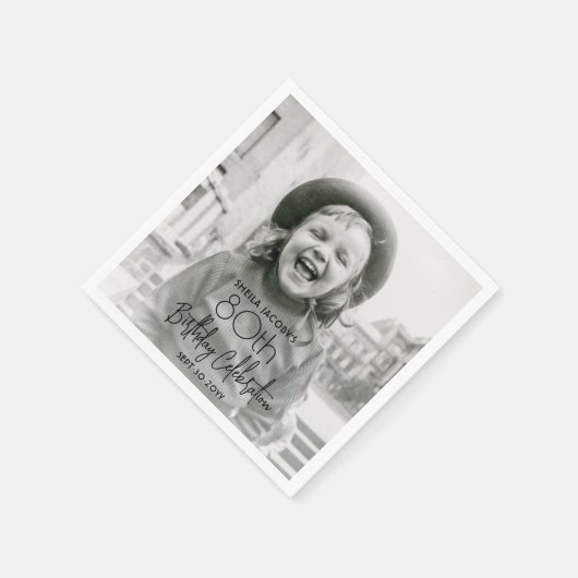 ELKE verjaardag chique stijlvolle typografie fotof Servet (Hoek)
