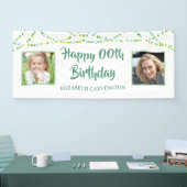 Elke verjaardag dan en nu foto's Neo Mint Green Spandoek (Beurs)