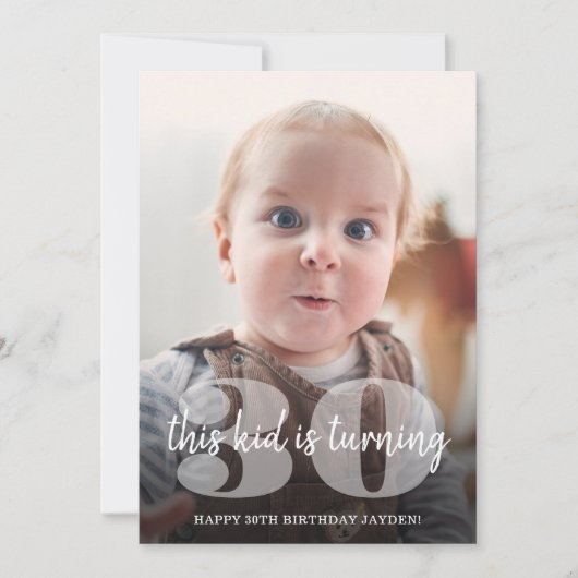 ELKE Verjaardag "Dit Kind" Eenvoudig Modern 2 Foto Kaart (Voorkant)