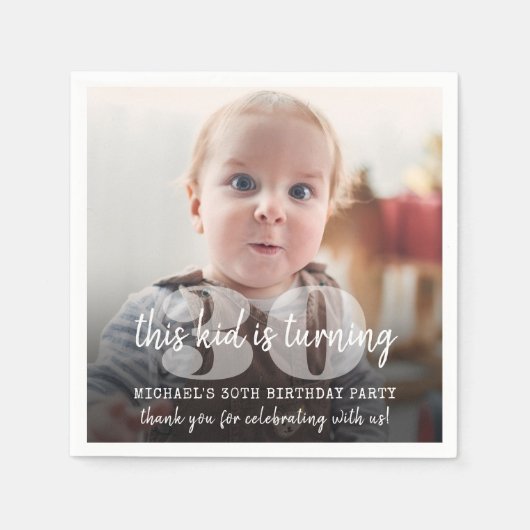 ELKE Verjaardag "Dit Kind" Moderne foto overlay Servet (Voorkant)