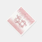 Elke Verjaardag Girly Roos Gold Glitter Drip Servet (Hoek)