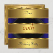 Elke verjaardag Gold Black 3 Kaart (Voorkant / Achterkant)