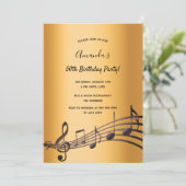 Elke verjaardag gouden zwarte muzieknoten kaart (Staand voorkant)