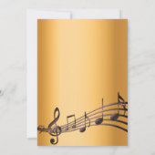 Elke verjaardag gouden zwarte muzieknoten kaart (Achterkant)