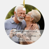 Elke verjaardag Jaar Kerst Huwelijk 2 Foto Keramisch Ornament (Achterkant)