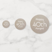 ELKE Verjaardag juicht Beige Faux Kraft Papieren T Confetti (Achterkanten)