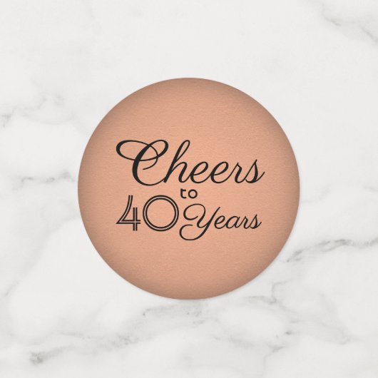 ELKE Verjaardag juicht Elegante Koper Kleurentabel Confetti (Kleine voorkant)