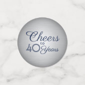 ELKE Verjaardag juicht Elegante Marine Blauw & Gri Confetti (Kleine voorkant)