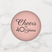 ELKE Verjaardag juicht Elegante Roze en Zwarte Taf Confetti (Kleine voorkant)