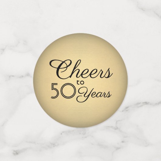 ELKE Verjaardag juicht Elegante Zwart & Goud Tafel Confetti (Kleine voorkant)