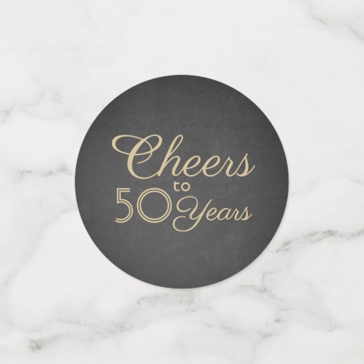 ELKE Verjaardag juicht faux krijtbord en gouden ta Confetti (Kleine voorkant)