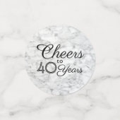 ELKE Verjaardag juicht faux wit marmeren tafel Confetti (Kleine voorkant)