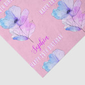Elke Verjaardag, Naam, Roze & Blauwe Waterverf Tissuepapier (Detail)