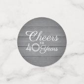 ELKE Verjaardag Proost Elegante Grijze Faux Houten Confetti (Kleine voorkant)