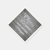 ELKE verjaardag Proost Grijs Hout & Goud Glitter P Servet (Hoek)