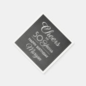 ELKE verjaardag Proost Zwart & Wit Chalkboard Part Servet (Hoek)