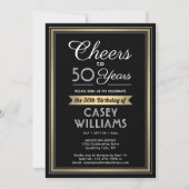 ELKE Verjaardag Proost Zwart, Wit en Goud Party Kaart (Voorkant)