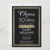 ELKE Verjaardag Proost Zwart, Wit en Goud Party Kaart (Voorkant)