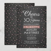 ELKE verjaardag Proost Zwart Wit & Roze Chalkboard Kaart (Voorkant / Achterkant)