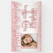 Elke Verjaardag Roos Gouden Glitter Drip Sparkle F Spandoek (Verticaal)