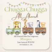 Elke Verjaardag Schattigee Chugga Waterverf Dieren Kartonnen Onderzetters (Voorkant)