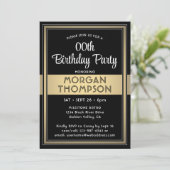 Elke verjaardag van de Elegant Black, White en Gol Kaart (Staand voorkant)