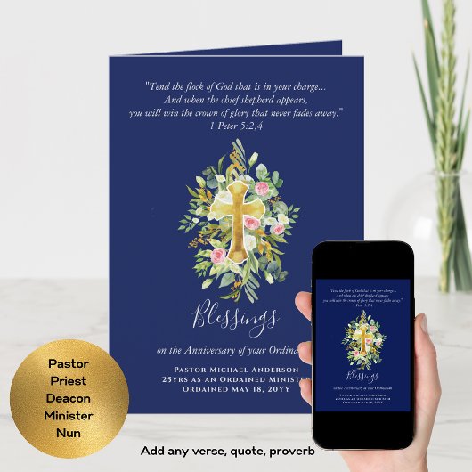 ELKE VERJAARDAG VAN DE PRIESTERWIJDING Priester Pr Kaart