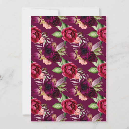 Elke verjaardag van een vuurwapenbloem goud geomet kaart (Achterkant)